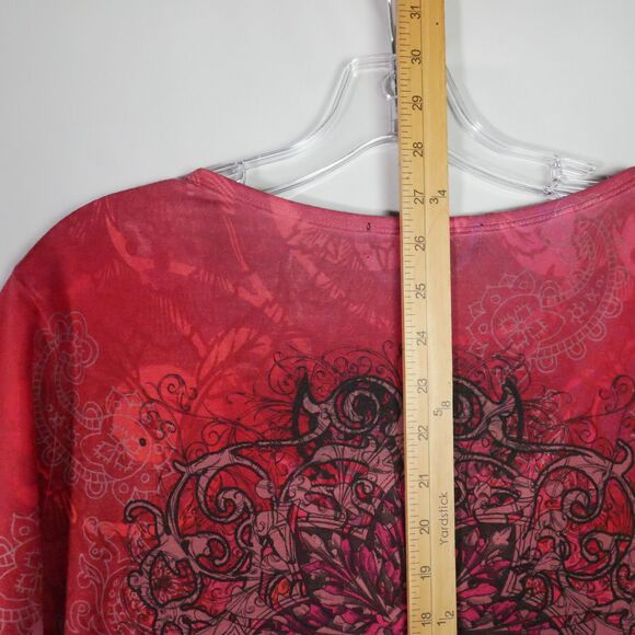 Appropriate Behavior Size XXL Short Sleeved Tunic BOHO Design Top Rhinestone - Picture 11 of 14